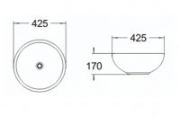 Керамическая накладная раковина SantiLine SL-1065 42,5 х 42,5 схема 2