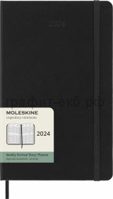Книжка зап.Moleskine Large Classic еженедельник VERTICAL WKLY черный DHB12WV3