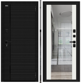 Входная Дверь Bravo Лайнер-3 Black Carbon/Off-White 860x2050, 960x2050мм / Браво