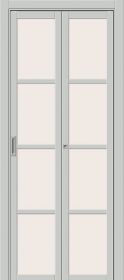 Дверь-Книжка Складная Эмалит Bravo Твигги-11.3 Grey Matt / Magic Fog Межкомнатная 350x2000, 400x2000мм / Браво
