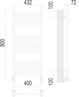 Полотенцесушитель водяной TERMINUS Аврора П16 40х80 схема 3