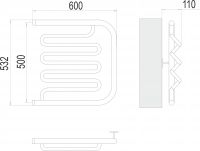 Полотенцесушитель водяной с боковым подключением TERMINUS Фокстрот Лиана 60х53,2 схема 3