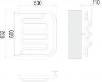 Полотенцесушитель водяной с боковым подключением TERMINUS Фокстрот Лиана 50х63,2 схема 3