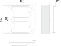 Полотенцесушитель водяной с боковым подключением TERMINUS Фокстрот 60х63,2 схема 3