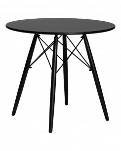 Стол обеденный DOBRIN CHELSEA`80 BLACK, столешница черная, основание черное