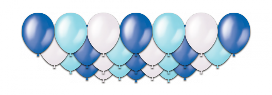 Набор воздушных шаров с гелием "благородные оттенки голубого", 25 штук