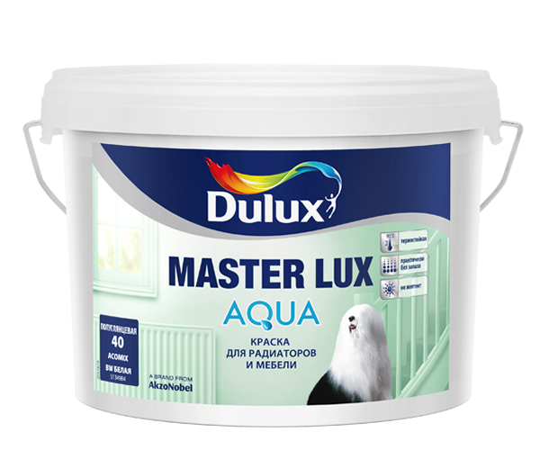 Dulux Master Lux Aqua 40 полуглянцевая акриловая эмаль