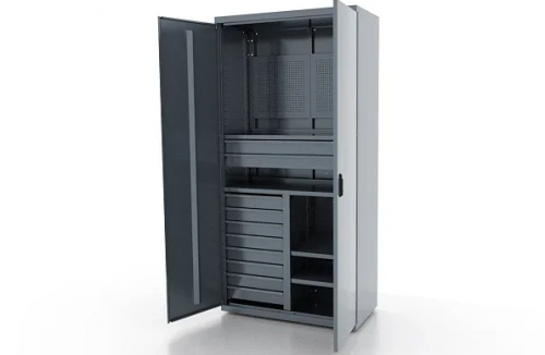 Шкаф металлический для инструмента двухсекционный, серый FERRUM 03.3104-9007