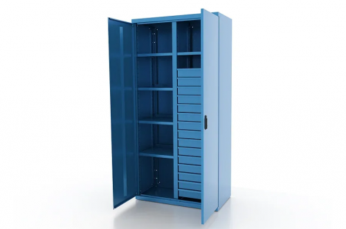 Шкаф металлический для инструмента двухсекционный, синий FERRUM 03.3155-5015