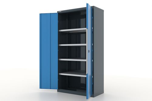 Шкаф металлический для инструмента двухсекционный, темно-серый - синий FERRUM 13.1041-7016/5015