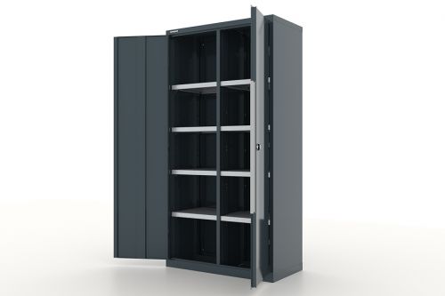 Шкаф металлический для инструмента двухсекционный, темно-серый FERRUM 13.2081-7016