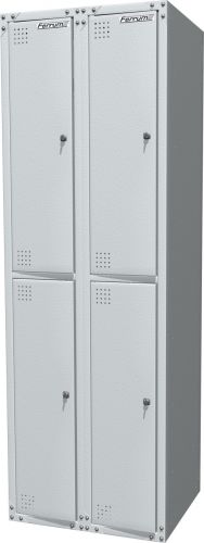 Шкаф металлический для одежды двухсекционный, серый FERRUM 03.324-7035