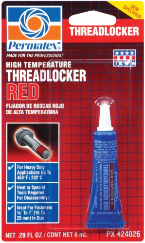 Фиксатор резьбы сильной фиксации High Temperature Threadlocker Red, 6 мл PERMATEX 24026