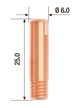 Набор наконечников сварочных 0,6 мм, 25 шт FUBAG FB.CTM6.25-06