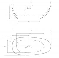 Акриловая ванна ABBER AB9211 170х80 схема 2