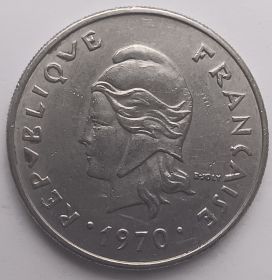Марианна  20 франков Французская Полинезия 1970