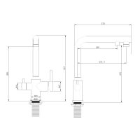Смеситель ABBER Emotion AF8814B для кухни с подключением фильтра и выдвижной лейкой, черный матовый схема 2