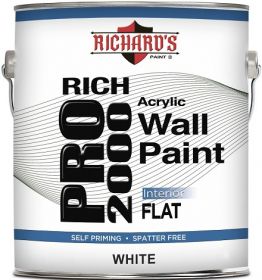 Краска Интерьерная Richards Paint Rich Pro 2000 3,78л Белая, Акрило-Латексная, Гиппоаллергенная для Внутренних Работ / Ричардс