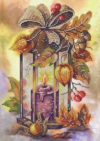 А4-К-1338 Acorns Осенний фонарь набор для вышивки бисером купить в магазине Золотая Игла