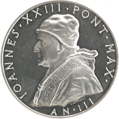 1 скудо медаль 1960 Ватикан Святой Иоанн XXIII PROOF Редкость