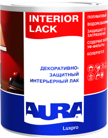 Лак Интерьерный Aura Luxpro Interior Lack 2.5л Полуматовый, Декоративно-Защитный, без Запаха / Аура Люкспро Интериор Лак
