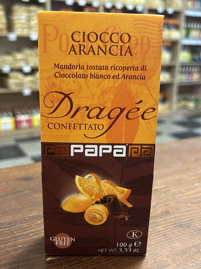 Миндаль в белом шоколаде Апельсин 100 г, CIOCCO ARANCIA, Papa, 100 g
