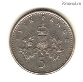 Великобритания 5 пенсов 1990