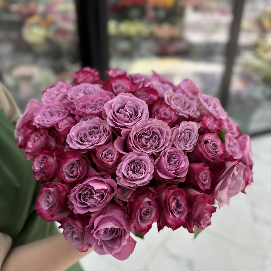 Фиолетовая роза из Эквадора Mix (50cм)