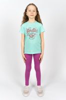 Комплект для девочки 41109 футболка + лосины [мятный/лиловый]