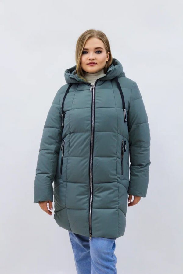Зимняя женская куртка еврозима-зима 2830 [бирюзовый]