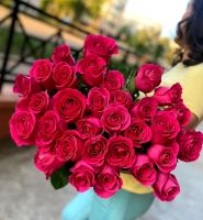 Розы эквадор розовые от 11шт (60см)
