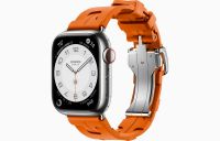Apple Watch Hermès Series 9 41mm Silver Stainless Steel Case with Kilim Single Tour Orange