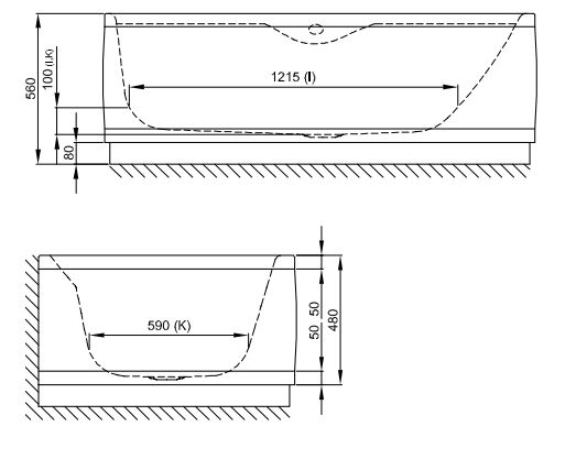 Нестандартная ванна углового монтажа Bette Pool III Panel угловая установка 6056 CCVV левая 160х113 схема 4