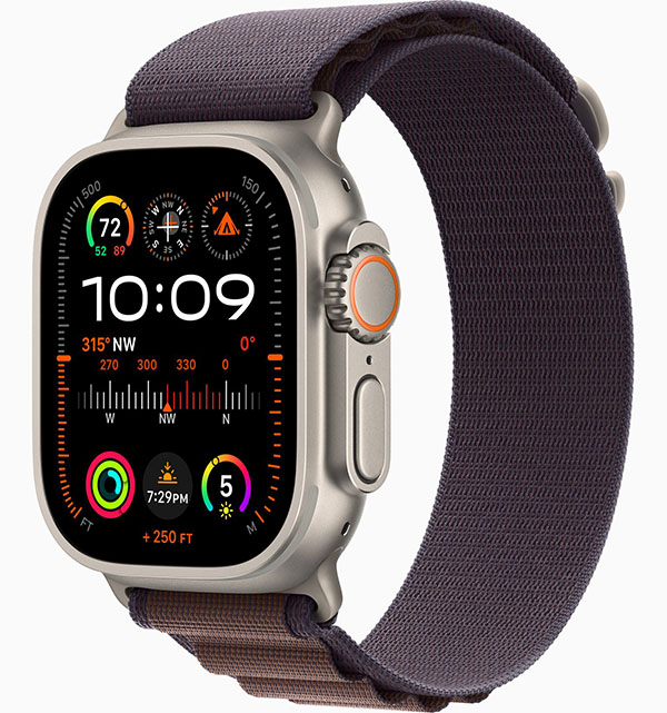 Apple Watch Ultra 2 GPS + Cellular 49mm (корпус - титан, ремешок Alpine Loop индиго, IP6X)