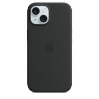 Чехол-накладка Apple MagSafe для iPhone 15, силикон, черный
