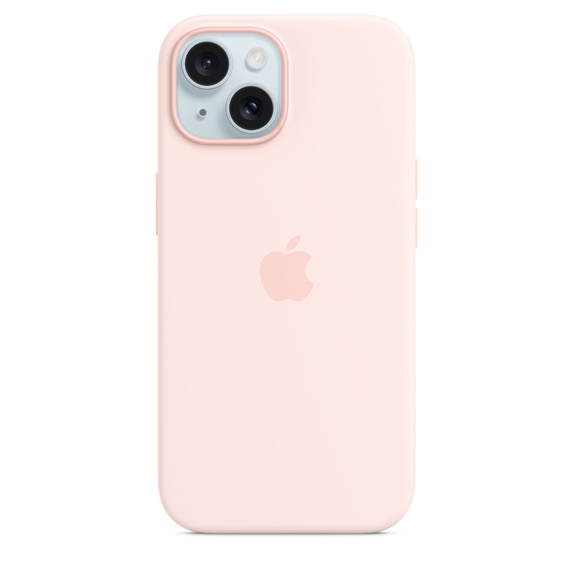 Чехол-накладка Apple MagSafe для iPhone 15, силикон, светло-розовый