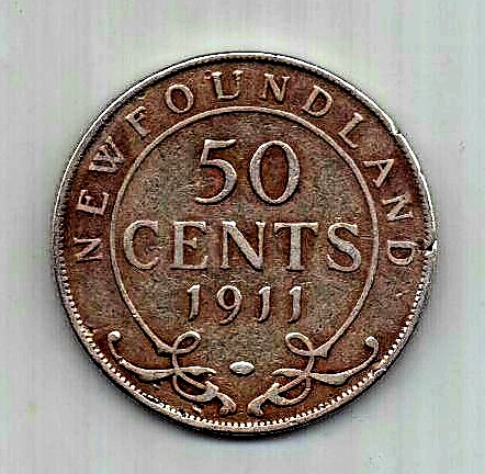 50 центов 1911 Ньюфаундленд Канада Великобритания