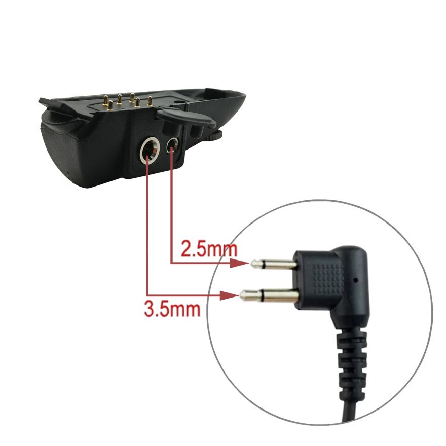 2-х контактный адаптер переходник для рации Baofeng UV-XR, BF-A58, BF-9700, UV-9R, UV-9R Pro, S56 Max для Motorola