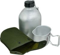 Алюминиевая армейская фляжка с котелком Military Max в чехле 1,3 литра