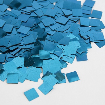 Конфетти синий квадратики мелкие металлизированное