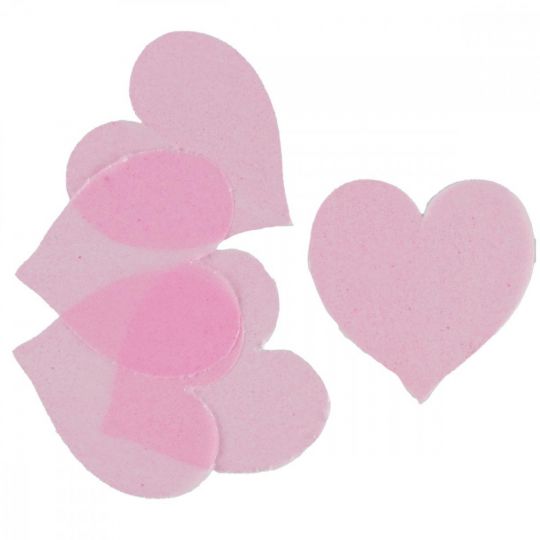 Конфетти розовое сердечки крупные