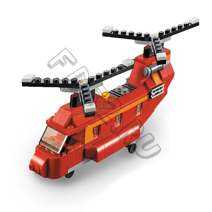 Конструктор «Пожарный вертолёт», 3 варианта сборки, 145 деталей, в пакете