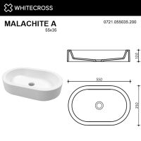 Белая матовая раковина WHITECROSS Malachite A 55x35 схема 6