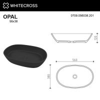 Черная матовая раковина WHITECROSS Opal 56x38 схема 4