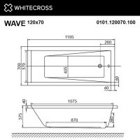 Ванна WHITECROSS Wave 120x70 схема 3