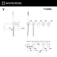 Смеситель для ванны скрытого монтажа WHITECROSS Y Y1240BL черный схема 3