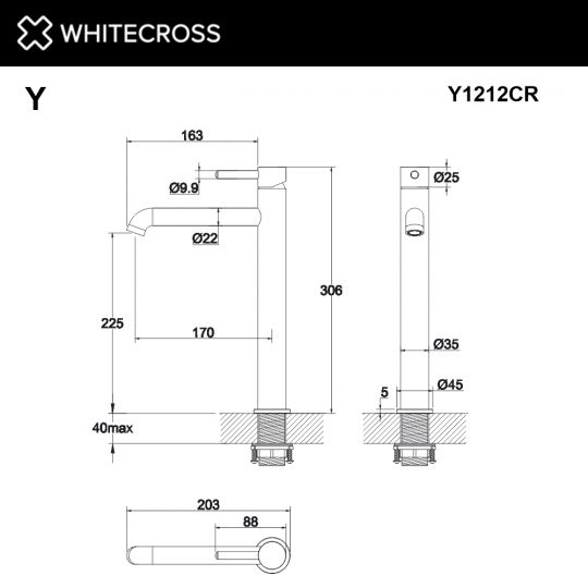 Смеситель для раковины WHITECROSS Y Y1212CR хром ФОТО