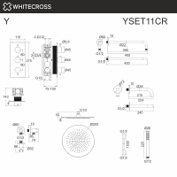 Термостатическая душевая система с изливом скрытого монтажа WHITECROSS Y YSET11CR хром схема 3
