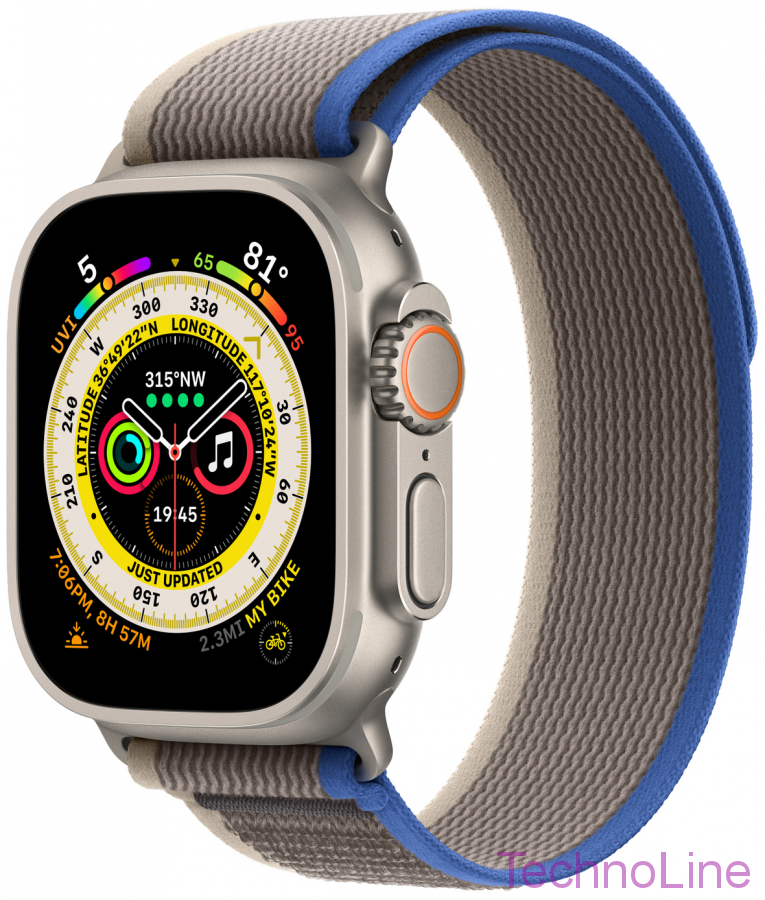 Apple Watch Ultra 49 мм Titanium Case GPS сине-серый Trail Loop (S/M)
