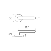 Дверная ручка на круглом основании Fratelli Cattini LINEA 7.7 схема